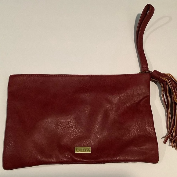 Carlos Santana burgundy clutch - Picture 2 of 8